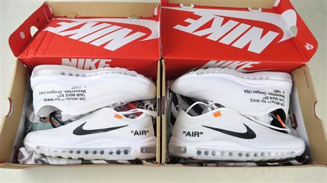 off white nike air max 97 fake vs real|air max 97 white reflective.